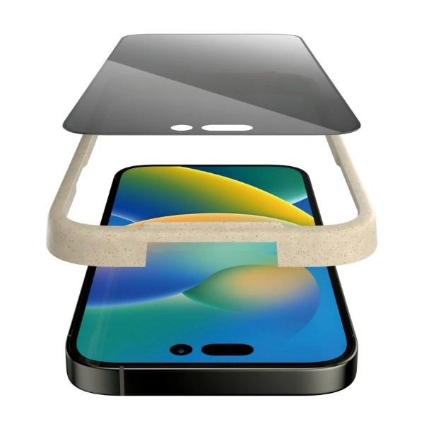 PanzerGlass Ultra-Wide Fit Tempered Glass Antibacterial Privacy with Positioner for iPhone 14 Proeng