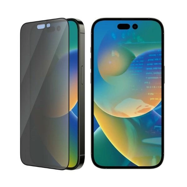PanzerGlass Ultra-Wide Fit Tempered Glass Antibacterial Privacy with Positioner for iPhone 14 Proeng