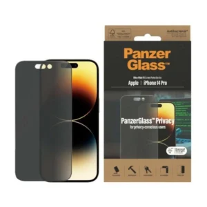 PanzerGlass Ultra-Wide Fit Antibacterial Privacy Tempered Glass for iPhone 14 Proeng