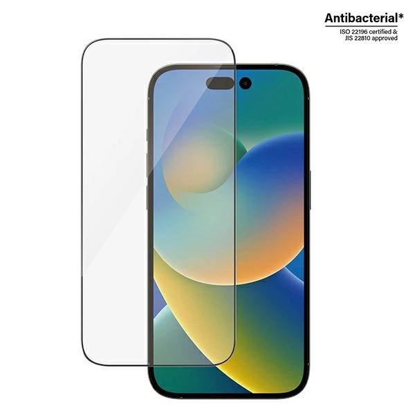 PanzerGlass Ultra-Wide Fit Antibacterial Tempered Glass with Positioner for iPhone 14 Proeng