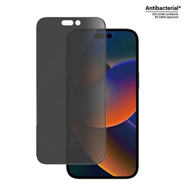 PanzerGlass Ultra-Wide Fit Tempered Glass Antibacterial Privacy with Positioner for iPhone 14 Pro Maxeng