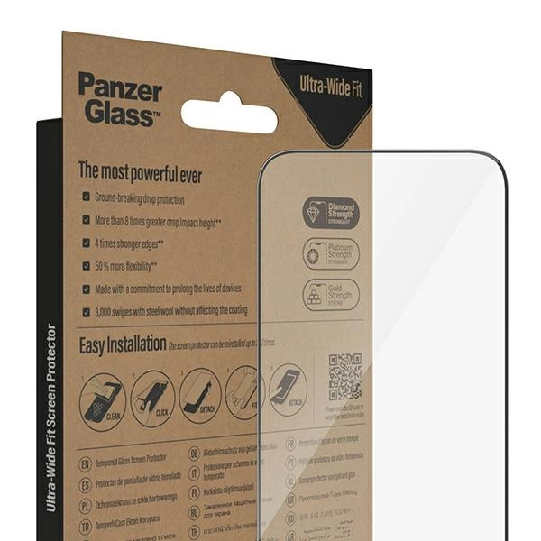 PanzerGlass Ultra-Wide Fit Antibacterial Tempered Glass with Positioner for iPhone 14 Pro Maxeng