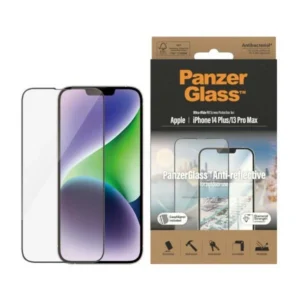 PanzerGlass Ultra-Wide Fit Antibacterial Tempered Glass with Glare Filter and Positioner for iPhone 14 Plus / 13 Pro Maxeng