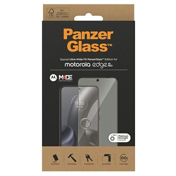 PanzerGlass Ultra-Wide Fit tempered glass for Motorola Edge 30 Neoeng