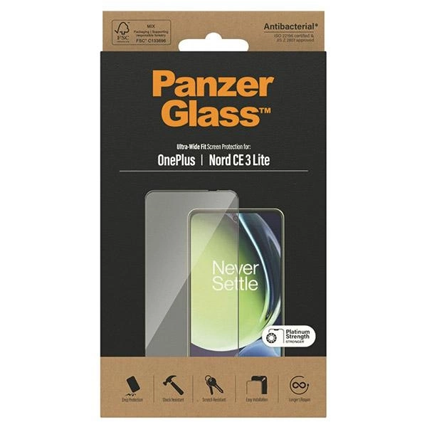 PanzerGlass Ultra-Wide Fit tempered glass on OnePlus Nord CE 3 Liteeng