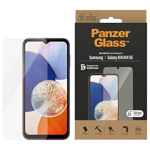 PanzerGlass Ultra-Wide Fit Tempered Glass for Samsung Galaxy A14 5G / A14eng