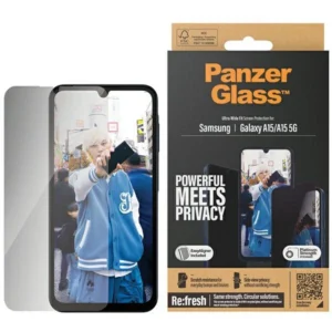 PanzerGlass Ultra-Wide Fit Privacy Tempered Glass with Positioner for Samsung Galaxy A15 / A15 5Geng