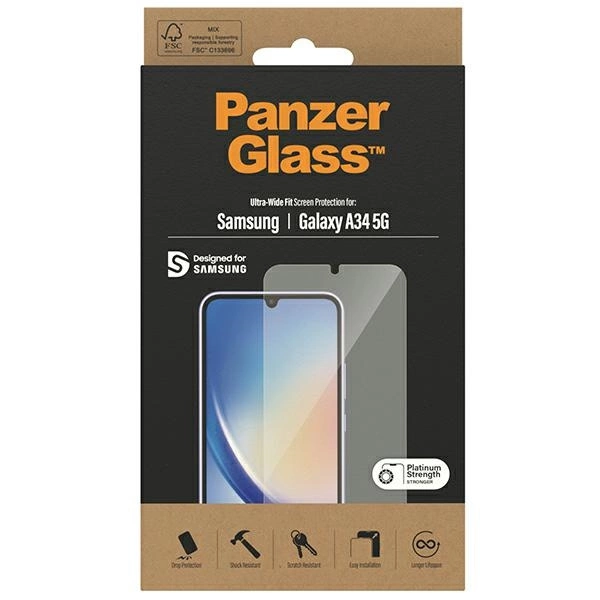 PanzerGlass Ultra-Wide Fit tempered glass for Samsung Galaxy A34 5Geng