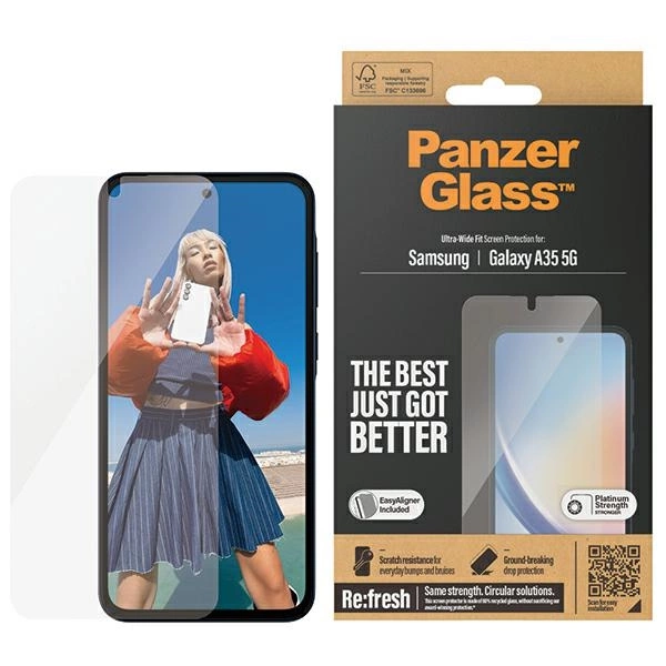 PanzerGlass Ultra-Wide Fit tempered glass with positioner for Samsung Galaxy A35 5Geng