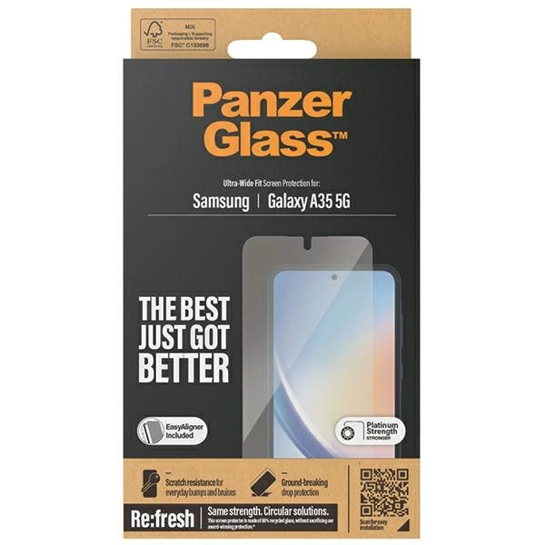 PanzerGlass Ultra-Wide Fit tempered glass with positioner for Samsung Galaxy A35 5Geng