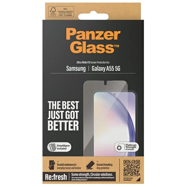 PanzerGlass Ultra-Wide Fit tempered glass with positioner for Samsung Galaxy A55 5Geng