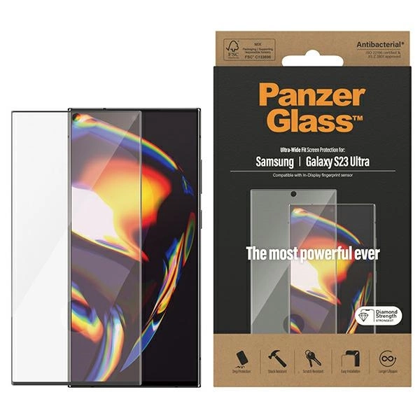 PanzerGlass Ultra-Wide Fit tempered glass for Samsung Galaxy S23 Ultra S918eng