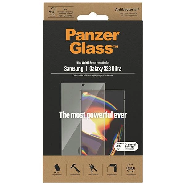 PanzerGlass Ultra-Wide Fit tempered glass for Samsung Galaxy S23 Ultra S918eng