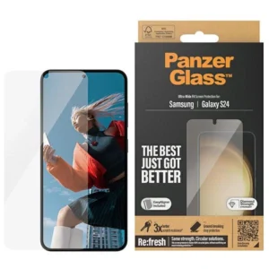 PanzerGlass Ultra-Wide Fit tempered glass with applicator for Samsung Galaxy S24eng