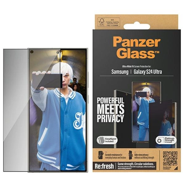 PanzerGlass Ultra-Wide Fit Privacy Tempered Glass with Positioner for Samsung Galaxy S24 Ultraeng