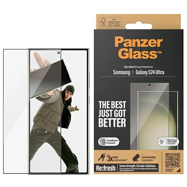 PanzerGlass Ultra-Wide Fit Tempered Glass with Applicator for Samsung Galaxy S24 Ultraeng