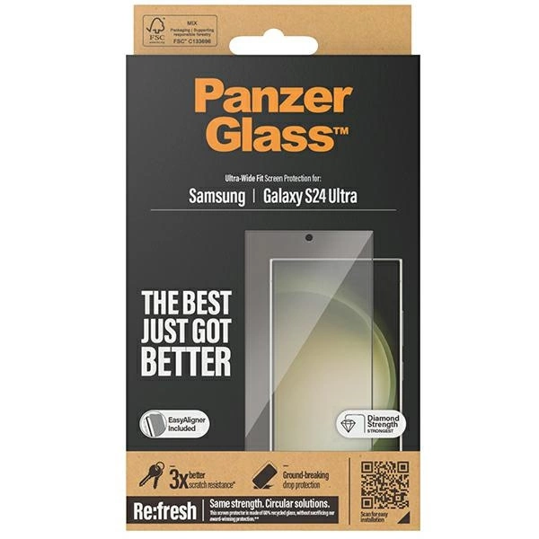 PanzerGlass Ultra-Wide Fit Tempered Glass with Applicator for Samsung Galaxy S24 Ultraeng