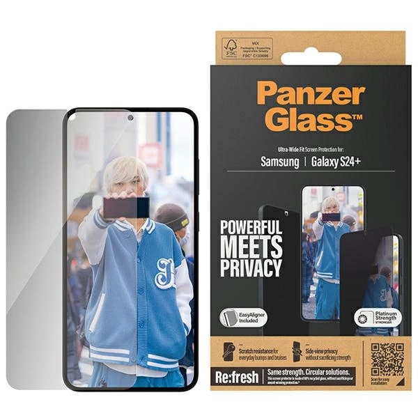 PanzerGlass Ultra-Wide Fit Privacy Tempered Glass with Positioner for Samsung Galaxy S24+eng
