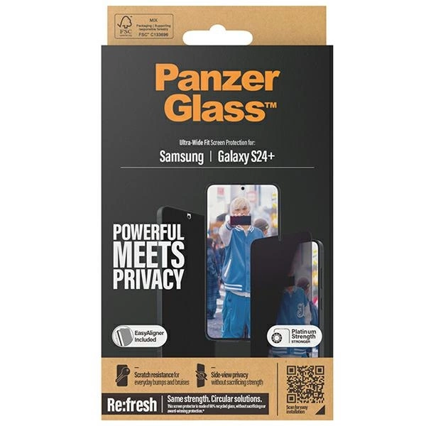 PanzerGlass Ultra-Wide Fit Privacy Tempered Glass with Positioner for Samsung Galaxy S24+eng