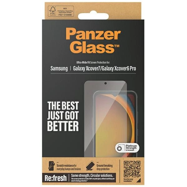 PanzerGlass Ultra-Wide Fit Tempered Glass for Samsung Galaxy Xcover7 / Xcover6 Proeng