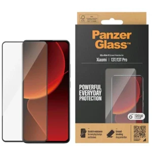 PanzerGlass Ultra-Wide Fit Antibacterial Tempered Glass for Xiaomi 13T / 13T Pro - With Black Frameeng