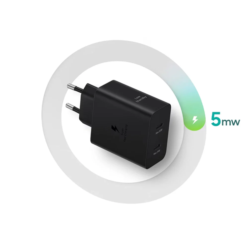 Samsung Power Adapter Duo EP-T5020XBEGEU network charger 2x USB-C 50W - blackeng