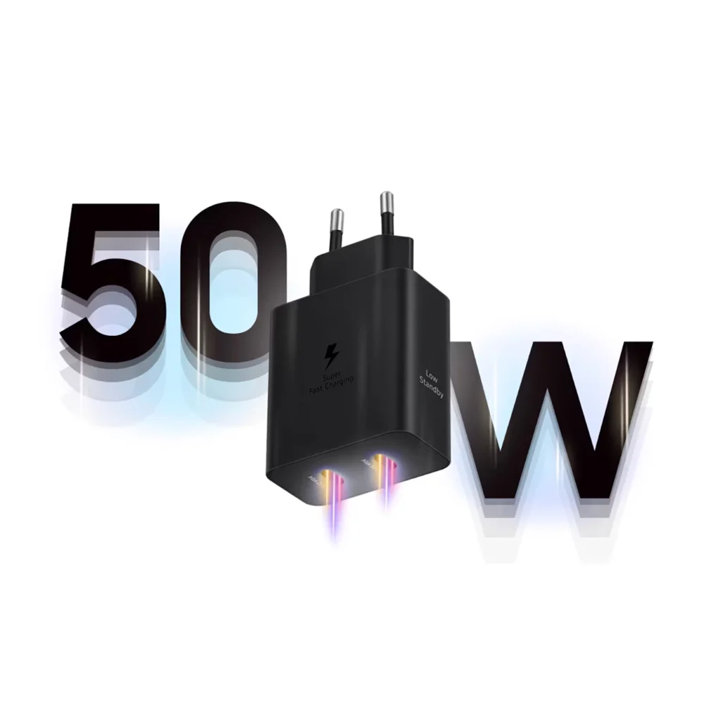 Samsung Power Adapter Duo EP-T5020XBEGEU network charger 2x USB-C 50W - blackeng