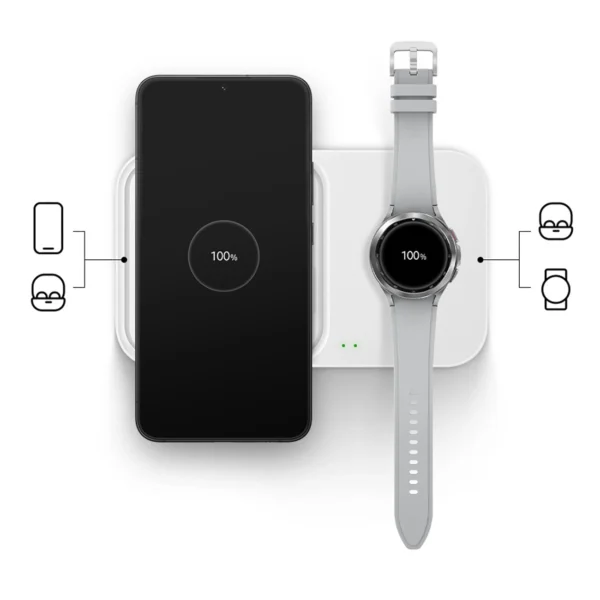 Samsung Wireless Charger Duo EP-P5400TWEGEU inductive charger 15W - white + mains charger + cableeng