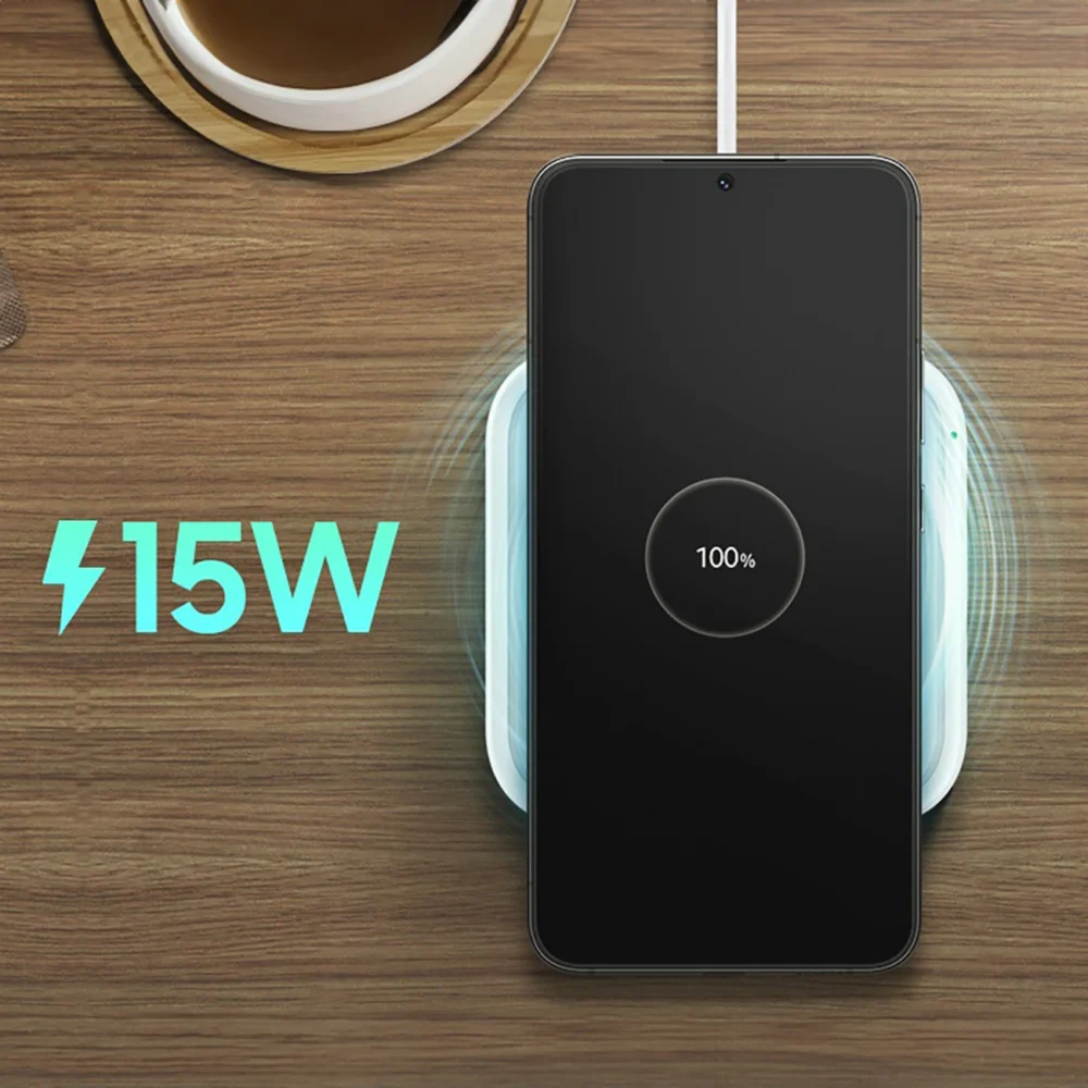 Samsung Wireless Charger Pad EP-P2400TWEGEU 15W inductive charger - white + mains chargereng
