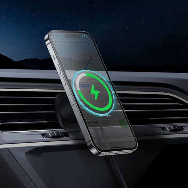 Baseus CW01 car holder for iPhone with 15W inductive charger for air vent - blackeng