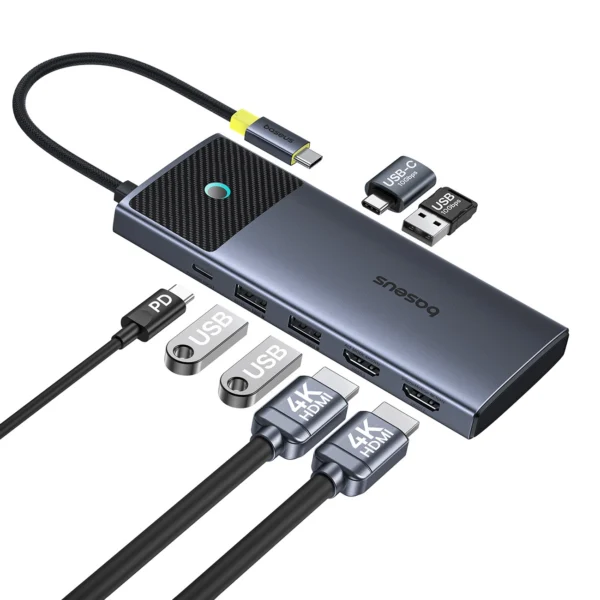 HUB Baseus Metal Gleam Series II 7in1 USB-C - USB-C PD100W / 2x USB-A / 2x HDMI 4K / USB-A 3.0 / USB-C 3.0eng