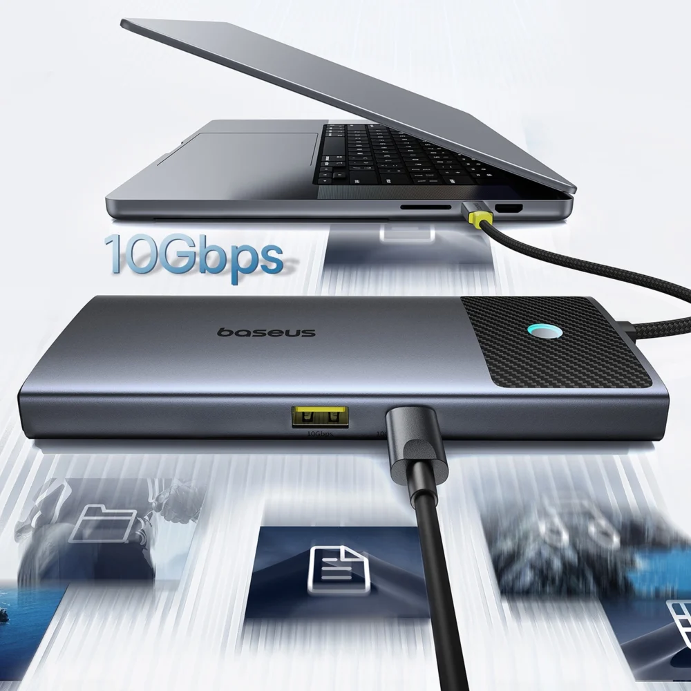 HUB Baseus Metal Gleam Series II 7in1 USB-C - USB-C PD100W / 2x USB-A / 2x HDMI 4K / USB-A 3.0 / USB-C 3.0eng