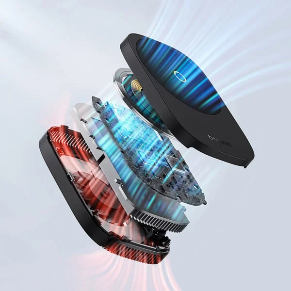 Baseus MagPro II smartphone cooling fan with 15W inductive charging and stand - blackeng