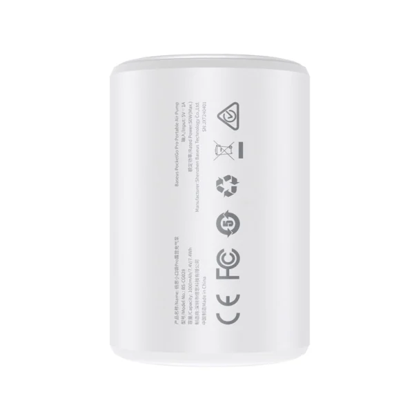 Baseus PocketGo Pro tourist pump with air deflation function and LED flashlight - whiteeng