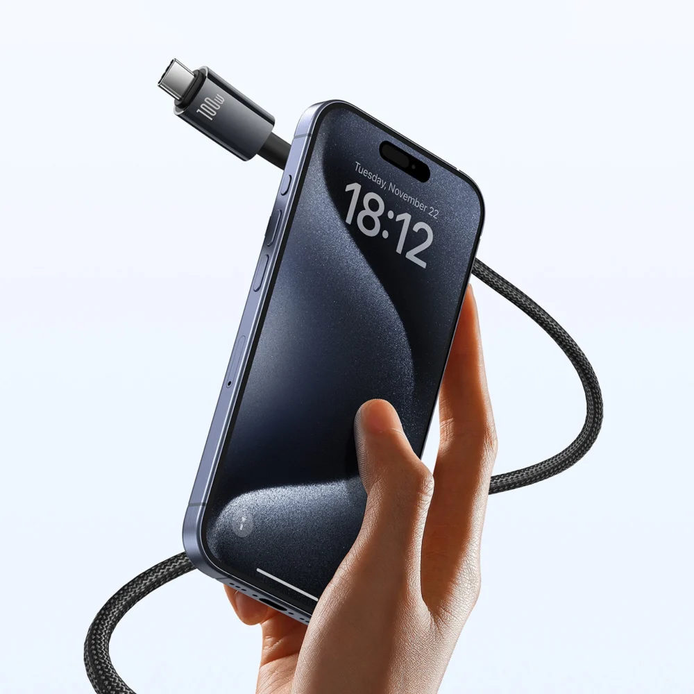 Baseus Tungsten Gold USB-C 3.2 / USB-C 3.2 cable 100W 4K 60Hz 1.5m - blackeng