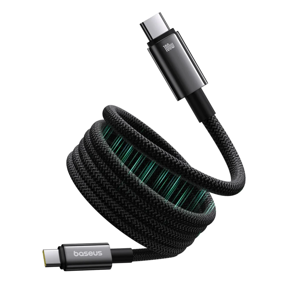 Baseus Tungsten Gold magnetic USB-C / USB-C cable 100W 1m - blackeng