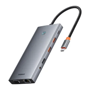 HUB Baseus PortalJoy Series 13in1 USB-C - 2x HDMI / DP / VGA / USB-A 3.1 / USB-C 3.1 / USB-A 2.0 / PD / RJ45 / SD / TF / AUX - grayeng