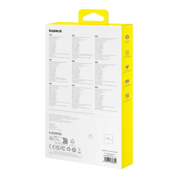 HUB Baseus PortalJoy Series 13in1 USB-C - 2x HDMI / DP / VGA / USB-A 3.1 / USB-C 3.1 / USB-A 2.0 / PD / RJ45 / SD / TF / AUX - grayeng