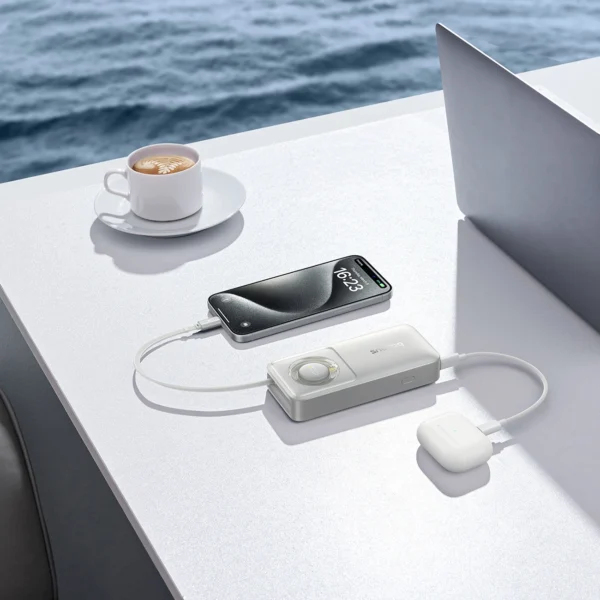 Baseus Free2Pull 10000mAh 30W powerbank with USB-C port and retractable USB-C cable - grayeng