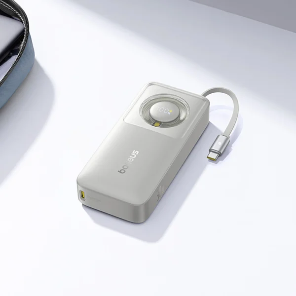 Baseus Free2Pull 10000mAh 30W powerbank with USB-C port and retractable USB-C cable - grayeng