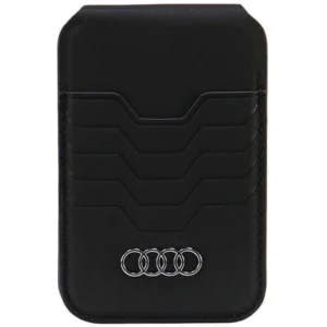 Audi Leather Wallet Card MagSafe magnetic with stand - blackeng