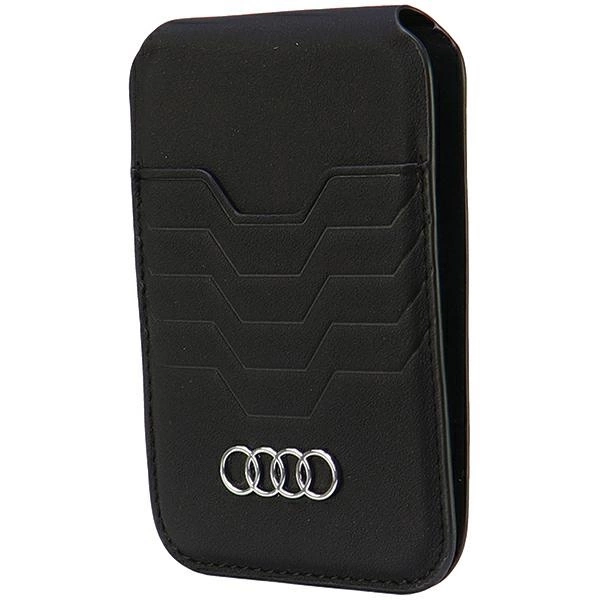 Audi Leather Wallet Card MagSafe magnetic with stand - blackeng
