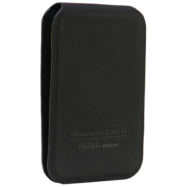 Audi Leather Wallet Card MagSafe magnetic with stand - blackeng