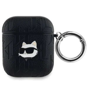 Karl Lagerfeld Monogram Choupette Head case for AirPods 1 / 2 - blackeng