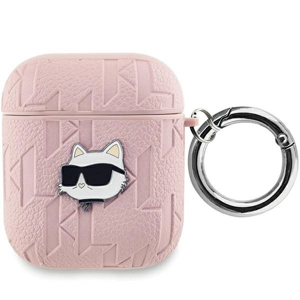 Karl Lagerfeld Monogram Choupette Head case for AirPods 1 / 2 - pinkeng