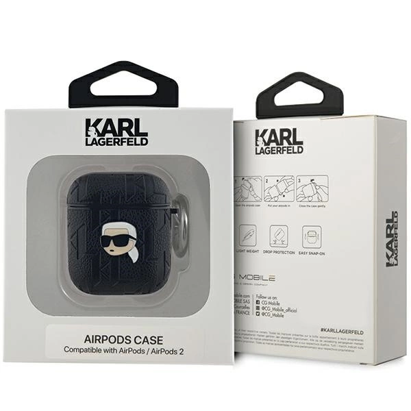 Karl Lagerfeld Monogram Karl Head case for AirPods 1 / 2 - blackeng