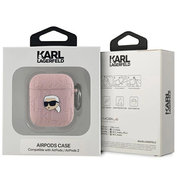 Karl Lagerfeld Monogram Karl Head case for AirPods 1 / 2 - pinkeng