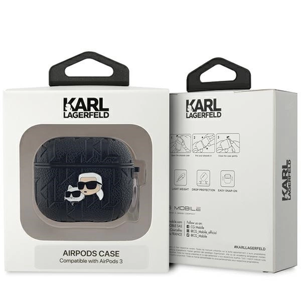 Karl Lagerfeld Monogram Karl & Choupette Head case for AirPods 3 - blackeng