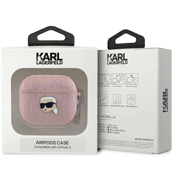 Karl Lagerfeld Monogram Karl Head case for AirPods 3 - pinkeng