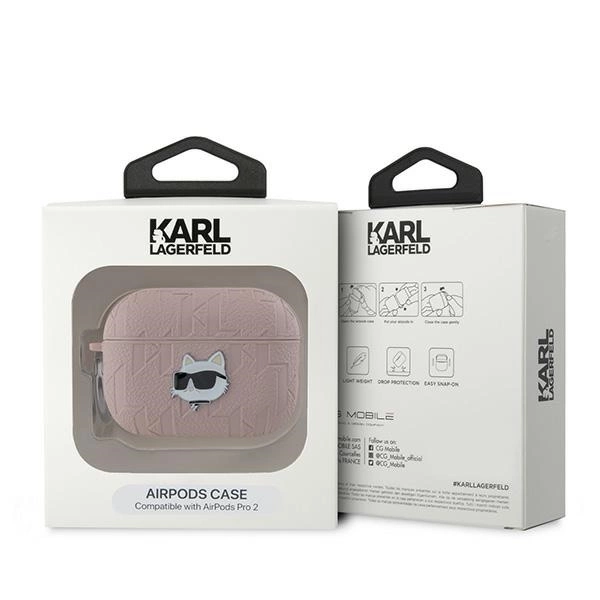 Karl Lagerfeld Monogram Choupette Head case for AirPods Pro 2 - pinkeng
